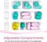 Pastillero Femometer 7 Días Pastillero Con Cuero PU 7 Días 3 Compartimentos - Imagem 2