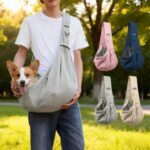 Cómoda bolsa de algodón para perros, bolso de hombro tipo bandolera para viajes al aire libre, bolsa portátil para gatos y cachorros, suministros de transporte para mascotas - Imagem 7