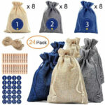 Calendario de Adviento DIY para rellenar - 24 bolsas de regalo - Kit completo de manualidades - Imagem 4